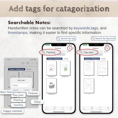 Smart Pen+Mini notebok, Digital Pen Real-time Sync for Digitizing, Storing, and Sharing Notes, Ideal Smart Pen for Note Taking, Drawing, Classroom, Offices, Compatible with Android and iOS