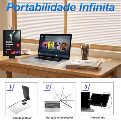 Anvazise Laptop Monitor Extender, 11.6/14.1 inch Portable Monitor Dual Screen External Second Monitor 1920×1080 FHD IPS,USB-C/HDMI,Plug and Play,for Laptop Notebook (11.6 inch)