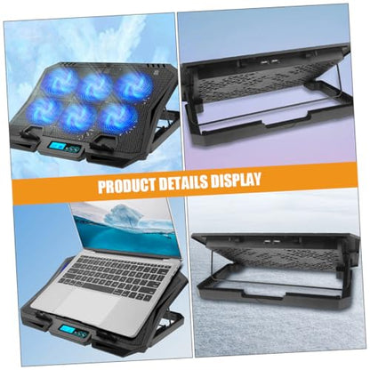 Laptop Cooling Pad with 6 Silent Fans Adjustable Speed Blue LED Cooling Stand for 15.6-inch Laptops for Gaming and Office Use