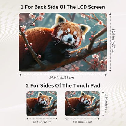 15.6 Inch Laptop Skin Sticker, Reusable Vinyl Cover Protector with 2 Wrist Pad Skins, Removable Waterproof Scratch-Resistant for 12-15.6 Inch Laptop Notebook,Red Panda - color: Red Panda