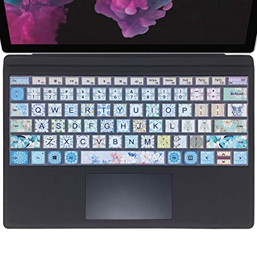 Silicon Keyboard Cover Skin for Microsoft Surface Pro 7/6/5, 2019,2018,2017 Keyboard,US Layout,Garland - color: Garland