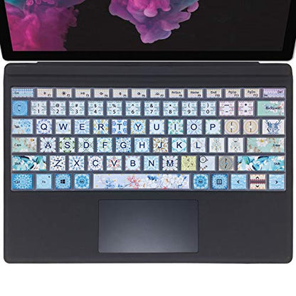 Silicon Keyboard Cover Skin for Microsoft Surface Pro 7/6/5, 2019,2018,2017 Keyboard,US Layout,Garland - color: Garland