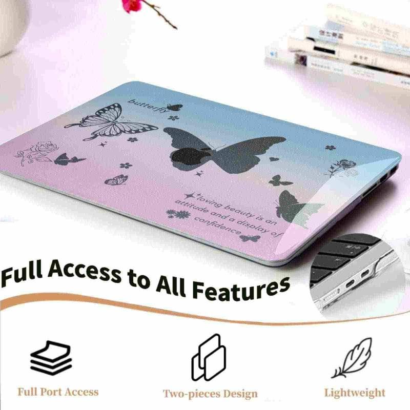 Compatible with MacBook Pro 14 inch Pro/Max Case 2025-2021 M5/M4/M3/M2/M1 Models A3434 A3185 A3401 A3112 A2918 A2992 A2779 A2442, Plastic Laptop Shell & Keyboard Cover, Black Butterflies - color: Black Butterflies, size: Pro 14.2" (2026-2021)M5/M4/M3/M2/M