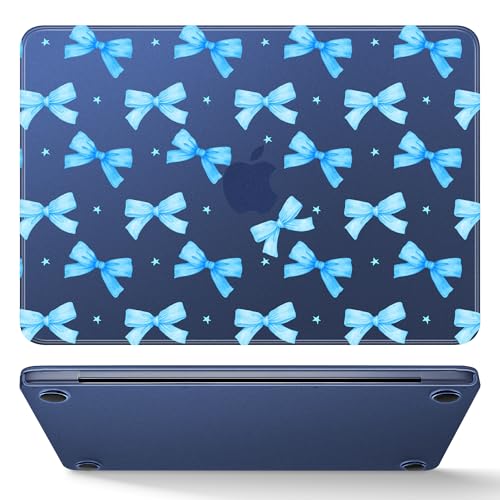 May Chen for MacBook Neo Case 13 inch 2026 | 100% Match Official Color | Pattern Printing, Anti-Crack & Scratch & Fingerprint | Protective Hard Shell Cases Laptop Model A3404 - Light Blue Bow - color: Light Blue bow