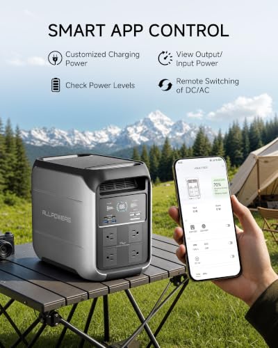 ALLPOWERS P1800 Portable Power Station, 1024Wh LiFePO4 Battery Backup w/ 4 1800W (3600W Peak) AC Outlets, 140W USB-C Output, Fast Charging and UPS Solar Generator for Home Backup, Camping, Party& RVs - color: P1800(1800W)