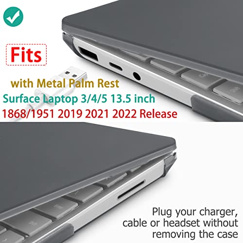 Case for Surface Laptop 5/4/3 13.5", Matte Black | Hard Shell Case with Keyboard Cover & Screen Protector. Fits Surface Laptop 5/4/3 13.5" Metal Palm Rest Models 1951/1868. - color: Matte Black
