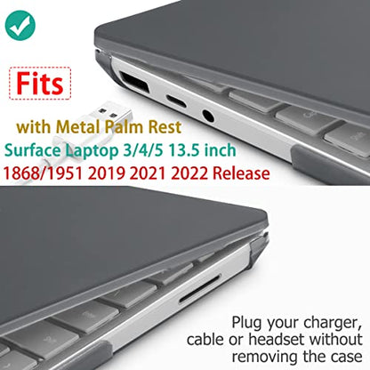Case for Surface Laptop 5/4/3 13.5", Matte Black | Hard Shell Case with Keyboard Cover & Screen Protector. Fits Surface Laptop 5/4/3 13.5" Metal Palm Rest Models 1951/1868. - color: Matte Black
