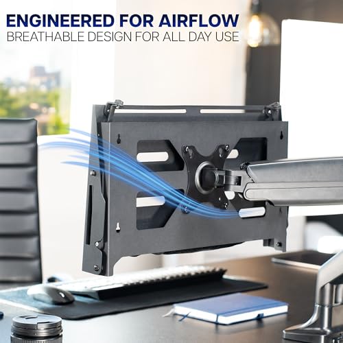 VIVO Black Flip Down 13 to 17 inch Laptop Tray Holder, Mount-FDLAP1 | Designed for Wall-Mounted Floating Workstation or VESA Stand Accessory, Space Saving, Holds 22 lbs
