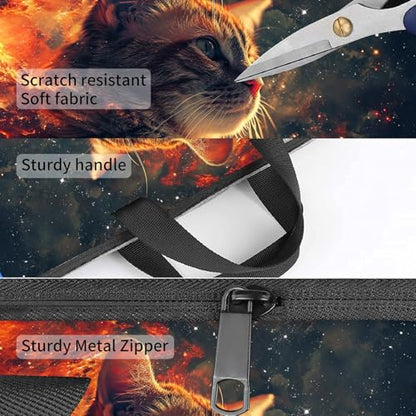 Laptop Bag,14 15 15.6 inch Laptop Case Sleeve,Computer Sleeve with Handle for Women Men,Carrying Case for MacBook,Dell,Lenovo,Notebook Computer,Cute Fire Cat - color: Cute Fire Cat