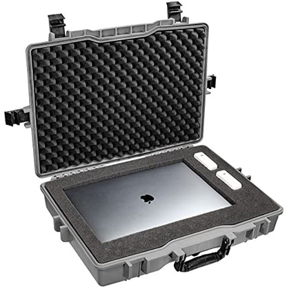 Eylar Large 22 inch Protective, Camera, Tools, Equipment Laptop Hard Case Waterproof w/ 3 Layers Foam (Gray) - color: Gray