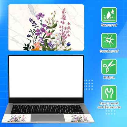 Universal Laptop Skin Sticker Decal for 11.6”12" 13" 13.3" 14" 15" 15.4" 15.6" Reusable Waterproof Scratch-Scratch Resistant Protective Vinyl Laptop Notebook Skin Stickers - Marble Flower - color: Marble Flower