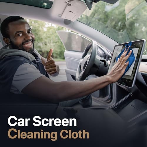 3 Pack Premium Microfiber Cleaning Cloth - Large Reusable Cloth for Glasses, Screens, MacBook Laptops, TVs, and Electronics - Scratch-Free, Lint-Free Cleaner, 3 Pack - Navy Blue - color: Navy Blue, size: Universal MacBooks - 3 Pack