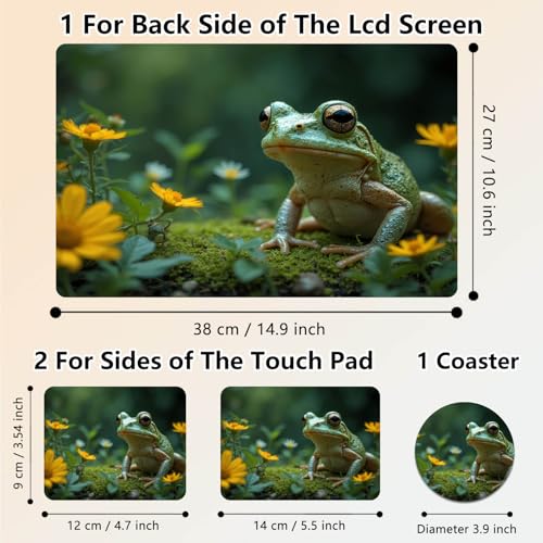 Laptop Skin Sticker Decal 15.6 Inch,12 13 13.3 14 15 15.6 in Laptop Netbook Skins for Notebook,Art Decal Removable Waterproof Scratch Resistant,Universal Vinyl Cover,Cute Frog Floral - color: Cute Frog Floral