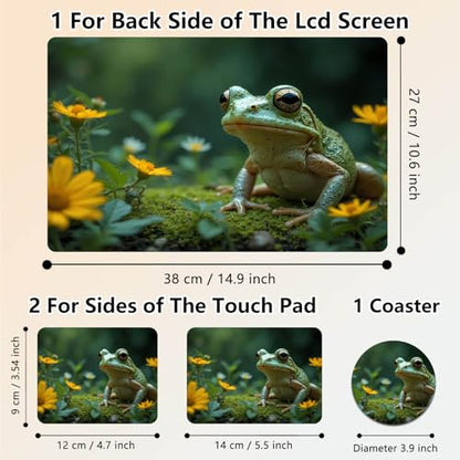 Laptop Skin Sticker Decal 15.6 Inch,12 13 13.3 14 15 15.6 in Laptop Netbook Skins for Notebook,Art Decal Removable Waterproof Scratch Resistant,Universal Vinyl Cover,Cute Frog Floral - color: Cute Frog Floral