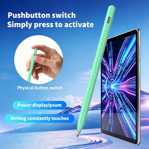 Galaxy Tab A11+ Stylus Pen for Samsung Table A11/A9+/A9 Drawing Stylus for Android Tablets, Precise Writing Pencil,Fast Charging,Auto Sleep,Button on/Off (Green) - color: green