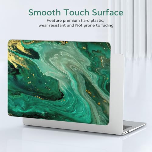 B BELK Compatible with MacBook Air 13 inch Case 2021 2020 2019 2018 M1 Chip | A2337 A2179 A1932, Plastic Laptop Hard Shell for MacBook Air 13.3 inch Case & Keyboard Cover & Screen Protector, Green Marble - color: Green Marble