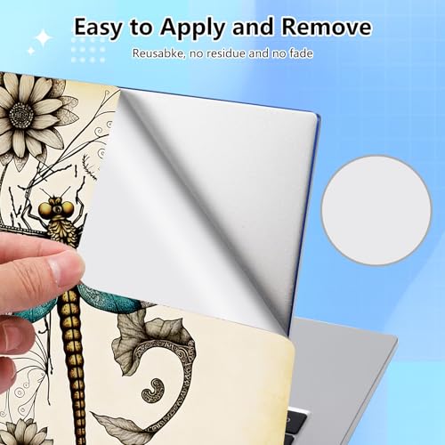 Universal Laptop Skin Sticker Decal for 11.6”12" 13" 13.3" 14" 15" 15.4" 15.6" Reusable Waterproof Scratch-Scratch Resistant Protective Vinyl Laptop Notebook Skin Stickers - Dragonfly Sunflower - color: Dragonfly Sunflower