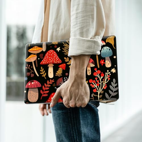 Reusable Universal Laptop Skin Sticker, Cut to Fit for 11.6–15.6 Inch Laptops, Waterproof Protective Film, No-Residue - Mushroom Garden - color: Mushroom Garden