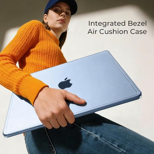 EooCoo Reinforced Anti-Crack Case for MacBook Air 13 inch,M5-M2 2026-2022 | True-to-Device Matte Texture, Anti-Fingerprint, Perfect Fit, Hard Shell Laptop Cover for MacBook Air 13.6 inch - color: Sky Blue