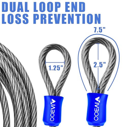 1/2Inch Heavy-Duty Security Cable Lock with Loops 4FT/6FT/8FT/10FT Bike Lock Cable Steel Cable Chain Locks for Outside - size: 4FT