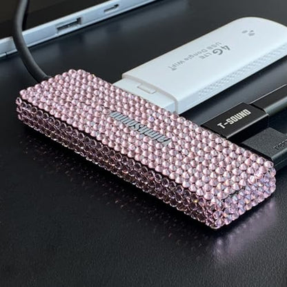 USB to USB C Adapter, YaimhSound Multi USB Port for Laptop, Pink USB Hub 3.0 for PC, MacBook, Mac Pro, Surface, Flash Drive, SSD, Keyboard, Mouse, Camera, Gaming - size: Pink A+C to 4 USB