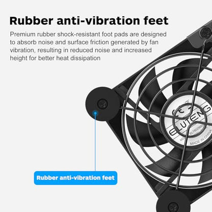 ELUTENG Dual Cooling Fan Whisper Quiet 80mm USB Fan 3 Adjustable High Speed USB Port Heatsink Fans Compatible for PS4, PS5, Router, Laptop, PC, Xbox Cooling Electronics - size: 80mm