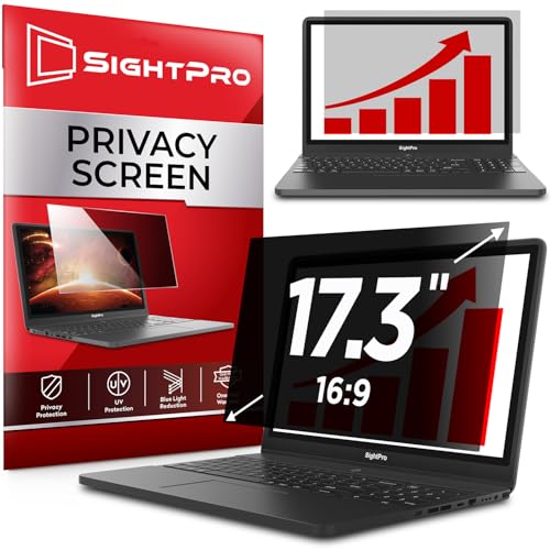 17.3 Inch 16:9 Laptop Privacy Screen Filter - Computer Monitor Privacy Shield and Anti-Glare Protector - size: 17.3 Inch 16:9