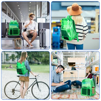 Clear Backpack Heavy Duty TPU Transparent Backpack for Sports,Work,Security Travel.(Green) - color: Green