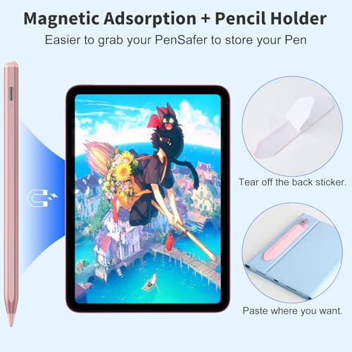 COO Universal Active Stylus Pen for iOS, Android & Samsung Touch Screens | Smart Digital Stylus for Lenovo/Vivo/Mi/HUAWEI Tablets, iPhone/Samsung/Pixel Phones for Drawing, Rose Gold - color: Rose Gold