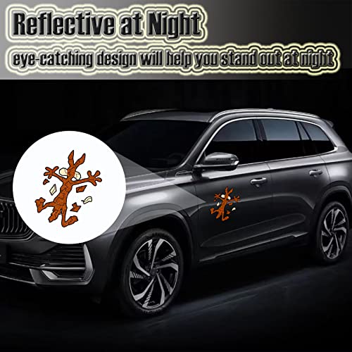 2 Pcs 10" 6.1" Reflective Scratch and Dent Fix Car Sticker, Funny Cartoon Coyote Splash Into Pieces, Bumper Stickers for Jeep, Truck, Motorcycle, Laptop, Skateboard, Window Decals Band-Aid Stickers - color: Coyote-l