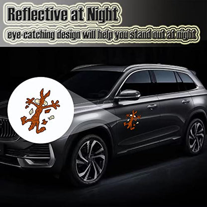 2 Pcs 10" 6.1" Reflective Scratch and Dent Fix Car Sticker, Funny Cartoon Coyote Splash Into Pieces, Bumper Stickers for Jeep, Truck, Motorcycle, Laptop, Skateboard, Window Decals Band-Aid Stickers - color: Coyote-l