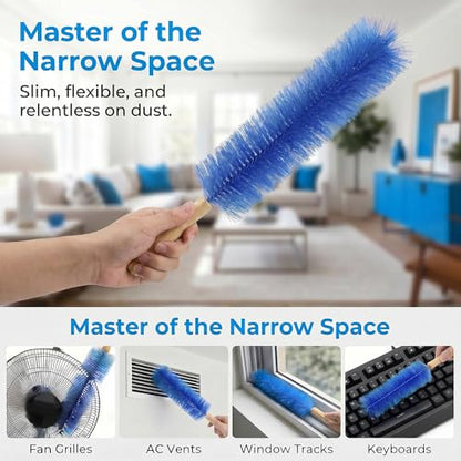 Fan Cleaning Brush, 2026 New Bendable Microfiber Head Dusting Brushes, Reusable Fan Cleaner Brush Dust Remover for Electric Fans, Air Conditioning, Car Vents and Blind，Grey：43cm - color: Gray, size: 43cm