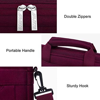 MOSISO Laptop Bag 15.6 inch, 15-16 inch Computer Bags Compatible with MacBook Air 15 inch/Pro 16 inch, HP Dell Lenovo Asus Notebook, Laptop Messenger Bag with Adjustable Depth at Bottom, Wine Red - color: Wine Red, size: 16 inch