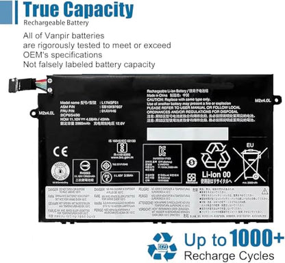 L17M3P51 01AV446 Laptop Battery 11.1V Replacement for Lenovo ThinkPad E480 E485 E495 E580 E585 Series Notebook SB10K97607 L17C3P51 SB10K97609 01AV448 L17M3P52 01AV447 L17L3P51 01AV445 - size: 6.54*3.74*0.24 inch L17M3P51