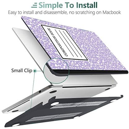 MEEgoodo Case for M5/M4/M3/M2 MacBook Air 13 inch Case 2026 2025 2024 2022, Fit Model A3449/A3240/A3113/A2681, Laptop Hard Shell Compatible with MacBook Air 13.6-inch, Composition Book Purple - color: Composition Book Purple
