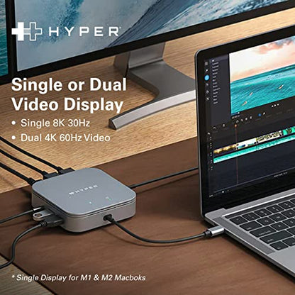 HyperDrive USB-C & Thunderbolt 4 Dual Monitor Dock - 4K60Hz HDMI Thunderbolt Docking Station -7-in-1 Dock - Slim, Portable, Powerful - style: 7-in-1
