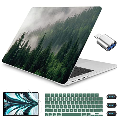 CISSOOK Compatible with MacBook Air 13.6 inch Case 2026 2025 2024 2023 2022 | A3449 A3240 A3113 A2681, 5in1 Set Hard Shell Case Keyboard Cover for MacBook Air 13 inch M2 M3 M4 M5, Forest - color: Air13.6inch-Forest