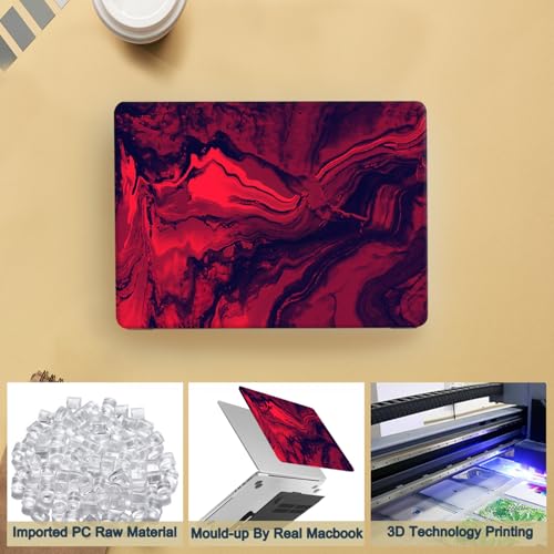 Laptop Case Compatible with MacBook Air 13 inch Case 2017 2016 2015 2014 2013 2012 2011 2010 Release Model A1466 A1369, Plastic Hard Shell Cover & Keyboard Cover Skin - Black Red - color: CH137 Black Red, size: Air 13" 2010-2017(A1369/A1466)