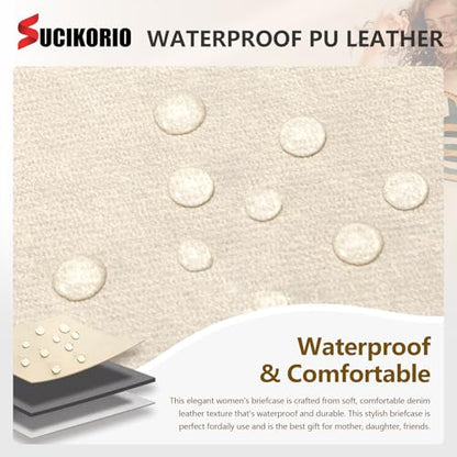 Teacher Tote Bag for Women 17inch PU Leather Laptop Briefcase Nurse Bags Professional Work Bags For Nursing, School, College - color: Brown