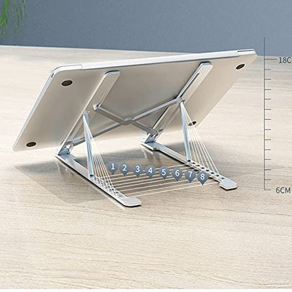 Laptop Stand Portable Heights Adjustable Aluminum Alloy Desktop Ventilated Cooling Holder Folding - color: D