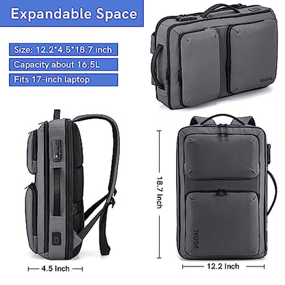 VGOAL Travel Laptop Backpack, Laptop Bookbag College Backpack Durable Water Proof with USB Charging Port for Men Women (FG6317-G)