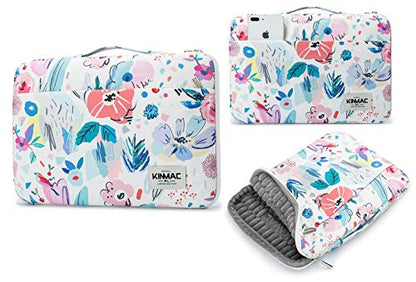 Kinmac 360° Heavy Duty Protective Laptop Sleeve Case Bag Cover with Handle for MacBook Air 13 inch,iPad Pro 13 inch and 13.3 inch HP,Dell,Lenovo,Asus,Acer Laptop (Flowers) - color: Flowers, size: 12 inch-13.3 inch