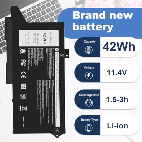 42Wh WY9DX Battery Replacement for Dell Latitude 14 5420 15 5520 Precision 15 3560 Series P137G P137G001 P104F P104F001 P104F002 1K2CF 01K2CF M3KCN 75X16 075X16 WK3F1 005R42 0WK3F1 0M3KCN - size: 8.15*3.98*0.24inch WY9DX