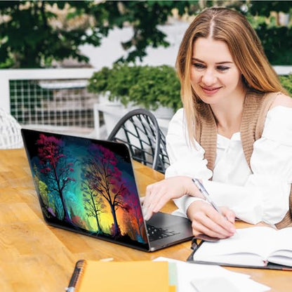 Laptop Skin Sticker Decal, Universal Reusable Vinyl Laptop Cover for 12" 13" 13.3" 14" 15" 15.4" 15.6" Notebook PC, Reusable Waterproof Scratch-Resistant with 2 Wrist Pads,Watercolour Forest - color: Watercolour Forest