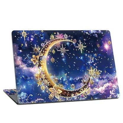 Universal Laptop Skin Sticker with 2 Wrist Pad Skins, Waterproof Scratch Resistant Vinyl Laptop Cover Decal, Cut to Fit for 11–15.6 Inch MacBook HP Dell Lenovo, Art Moon - color: Art Moon