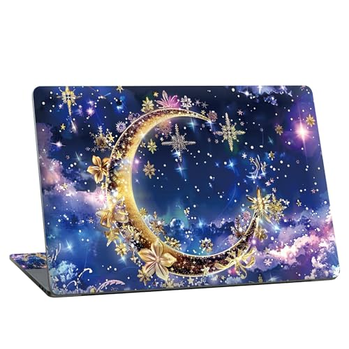 Universal Laptop Skin Sticker with 2 Wrist Pad Skins, Waterproof Scratch Resistant Vinyl Laptop Cover Decal, Cut to Fit for 11–15.6 Inch MacBook HP Dell Lenovo, Art Moon - color: Art Moon