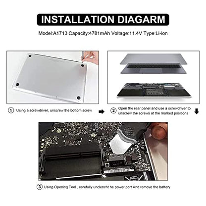 Fancy Buying Battery A1713 A2171 for MacBook Pro 13 Inch A2159 (2019) A2289 (2020) A2338 (2020), A1708 Late 2016 Mid 2017 (EMC 2978 3164), MPXQ2LL/A MLL42LL/A MLUQ2LL/A MPXR2LL/A MPXU2LL/A MPXT2LL/A - size: 11.34*3.29*0.18inch