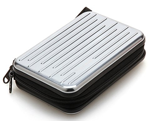 Anti-Shock Silver Aluminium Carry Travel Protective Storage Case Bag for 2.5" Inch Portable External Hard Drive HDD USB 2.0/3.0 (Silvery White) - color: Silvery white