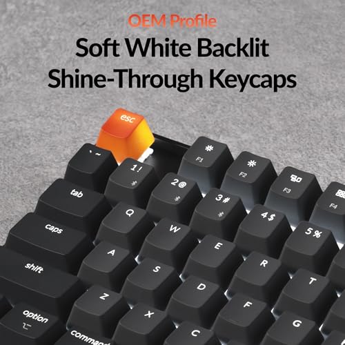 Keychron K8 Wireless Mechanical Keyboard – Silent Red Switch for Quiet Office and Gaming, TKL 87 Keys, Soft White LED Backlight, Bluetooth & USB-C Wired Connectivity, Compatible with Mac and Windows - color: Silent Red Switch, size: White Backlight