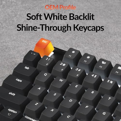 Keychron K8 Wireless Mechanical Keyboard – Silent Red Switch for Quiet Office and Gaming, TKL 87 Keys, Soft White LED Backlight, Bluetooth & USB-C Wired Connectivity, Compatible with Mac and Windows - color: Silent Red Switch, size: White Backlight